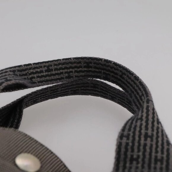 HERMES Her Line MM Hand Bag Canvas Gray Auth 103385 - Picture 9 of 16